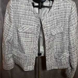 Cynthia Rowley Women's Tweed Blazer - Black and White